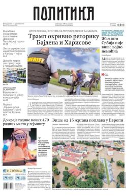 Politika - broj 39799, 17. sep 2024.