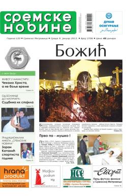 Sremske Novine - broj 2706, 9. jan 2013.