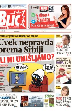 Blic - broj 6360, 26. okt 2014.