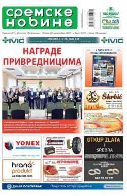 Sremske Novine - broj 3173, 22. dec 2021.