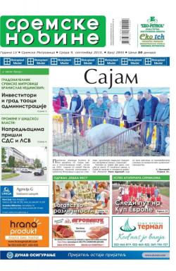 Sremske Novine - broj 2845, 9. sep 2015.