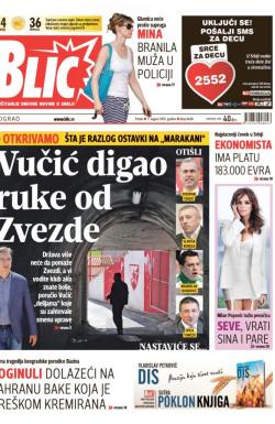 Blic - broj 6638, 7. avg 2015.