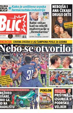 Blic - broj 7737, 30. avg 2018.