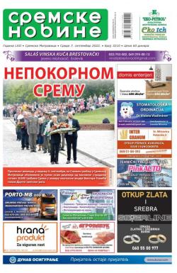 Sremske Novine - broj 3210, 7. sep 2022.