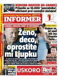 Informer - broj 2559, 21. sep 2020.