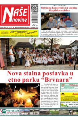 Naše novine, Temerin - broj 203, 13. jul 2012.