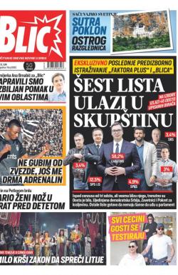 Blic - broj 8365, 12. jun 2020.