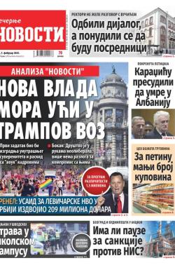 Večernje novosti - broj 5283, 5. feb 2025.