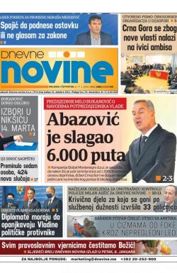 Dnevne novine - broj 2880, 6. jan 2021.