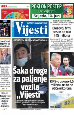 Vijesti - broj 7963, 9. jun 2020.