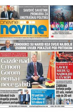 Dnevne novine - broj 2858, 9. dec 2020.