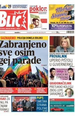 Blic - broj 6329, 25. sep 2014.