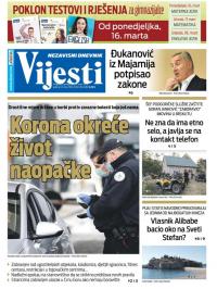 Vijesti - broj 7882, 16. mar 2020.