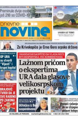 Dnevne novine - broj 2810, 14. okt 2020.