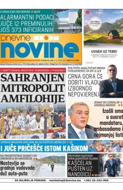 Dnevne novine - broj 2826, 2. nov 2020.