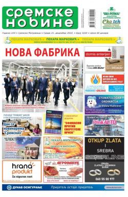 Sremske Novine - broj 3225, 21. dec 2022.