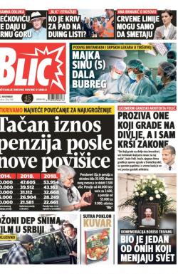 Blic - broj 7801, 2. nov 2018.