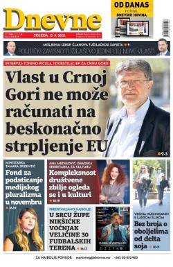 Dnevne novine - broj 3098, 15. sep 2021.