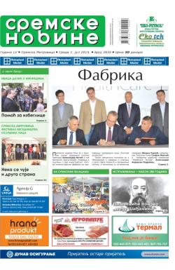 Sremske Novine - broj 2835, 1. jul 2015.