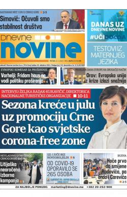 Dnevne novine - broj 2675, 8. maj 2020.