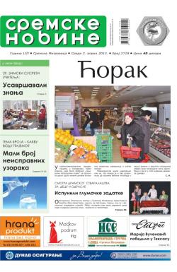 Sremske Novine - broj 2718, 3. apr 2013.