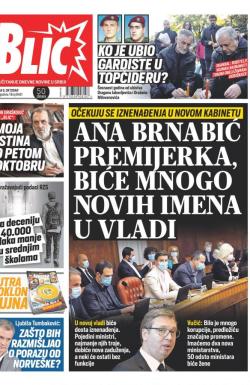 Blic - broj 8481, 6. okt 2020.