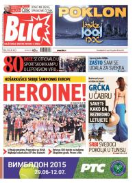 Blic - broj 6599, 29. jun 2015.