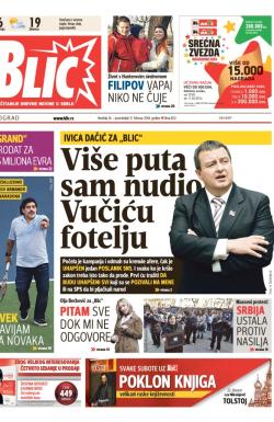 Blic - broj 6112, 16. feb 2014.