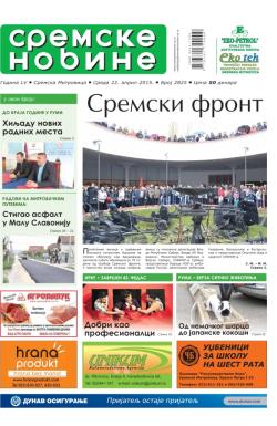 Sremske Novine - broj 2825, 22. apr 2015.