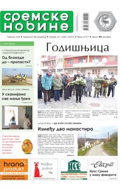 Sremske Novine - broj 2717, 27. mar 2013.