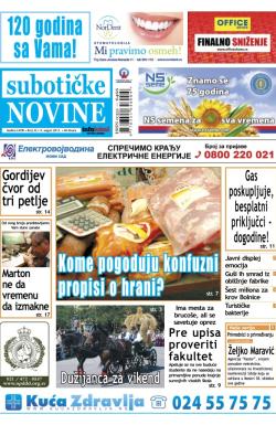 Nove Subotičke novine - broj 32, 9. avg 2013.