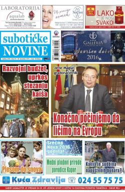 Nove Subotičke novine - broj 53, 30. dec 2015.