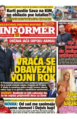 Informer - broj 3780, 16. sep 2024.