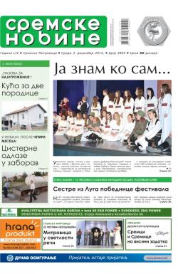 Sremske Novine - broj 2805, 3. dec 2014.