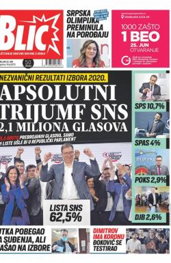 Blic - broj 8375, 22. jun 2020.