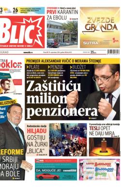 Blic - broj 6323, 19. sep 2014.