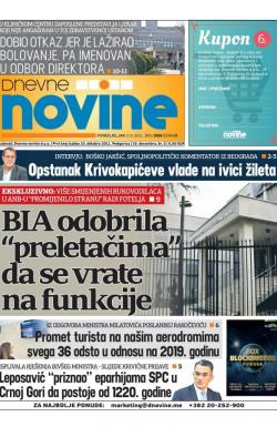 Dnevne novine - broj 3066, 9. avg 2021.