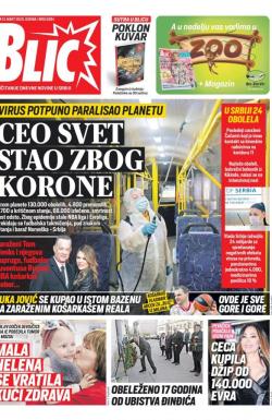 Blic - broj 8284, 13. mar 2020.