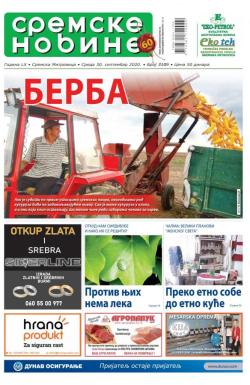 Sremske Novine - broj 3109, 30. sep 2020.