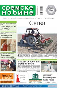 Sremske Novine - broj 2771, 9. apr 2014.