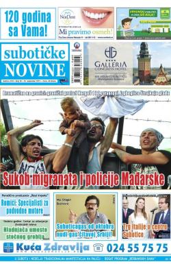 Nove Subotičke novine - broj 38, 18. sep 2015.