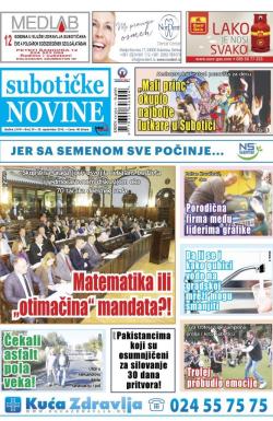 Nove Subotičke novine - broj 39, 30. sep 2016.