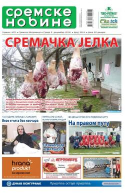 Sremske Novine - broj 3014, 5. dec 2018.