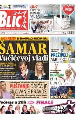 Blic - broj 6596, 26. jun 2015.