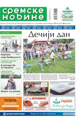 Sremske Novine - broj 2898, 14. sep 2016.