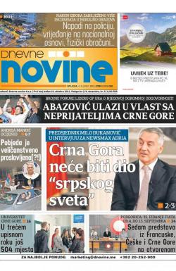 Dnevne novine - broj 2774, 2. sep 2020.