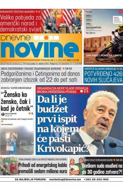 Dnevne novine - broj 2832, 9. nov 2020.