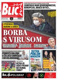 Blic - broj 8287, 16. mar 2020.