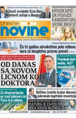 Dnevne novine - broj 2850, 30. nov 2020.