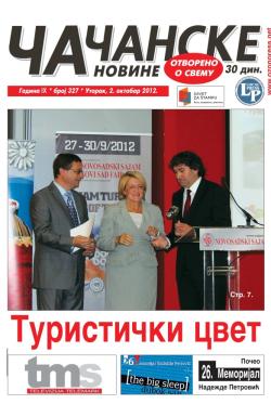 Čačanske novine - broj 327, 2. okt 2012.